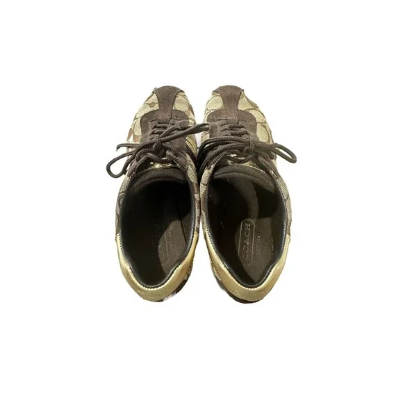 Coach Women's Katelyn Brown Signature Canvas Shoes Size 6.5 - Picture 5 of 5
